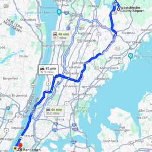 Westchester County Airport from/to Manhattan