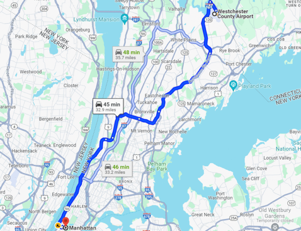 Westchester County Airport from/to Manhattan